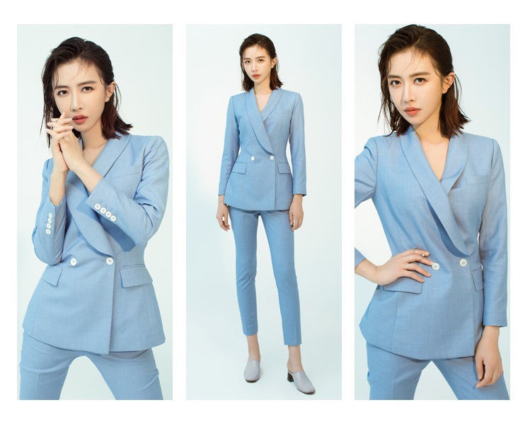 Regular Fit Women's Suit Two Pieces Long Sleeve Autumn For Office Lady Business Set
