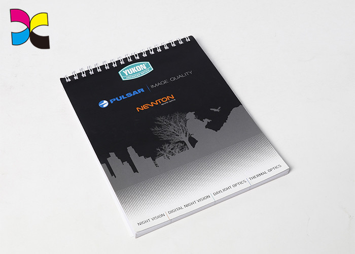 A5 100 Sheets Black Cover Spiral Binding Notebook CMYK / Pantone Printing