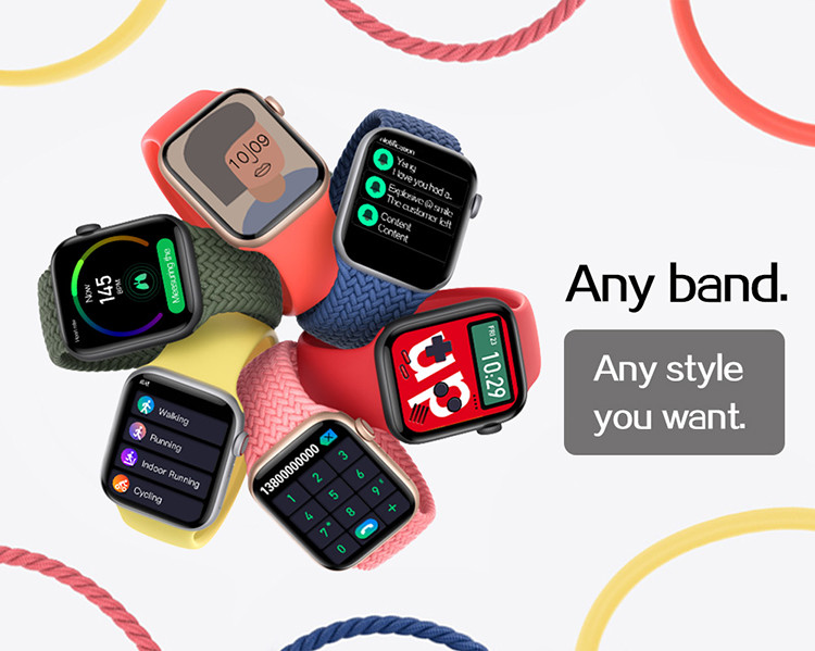 Sleep Monitoring 1.75 Inch T500 Smart Watch 200MAH 3D UI