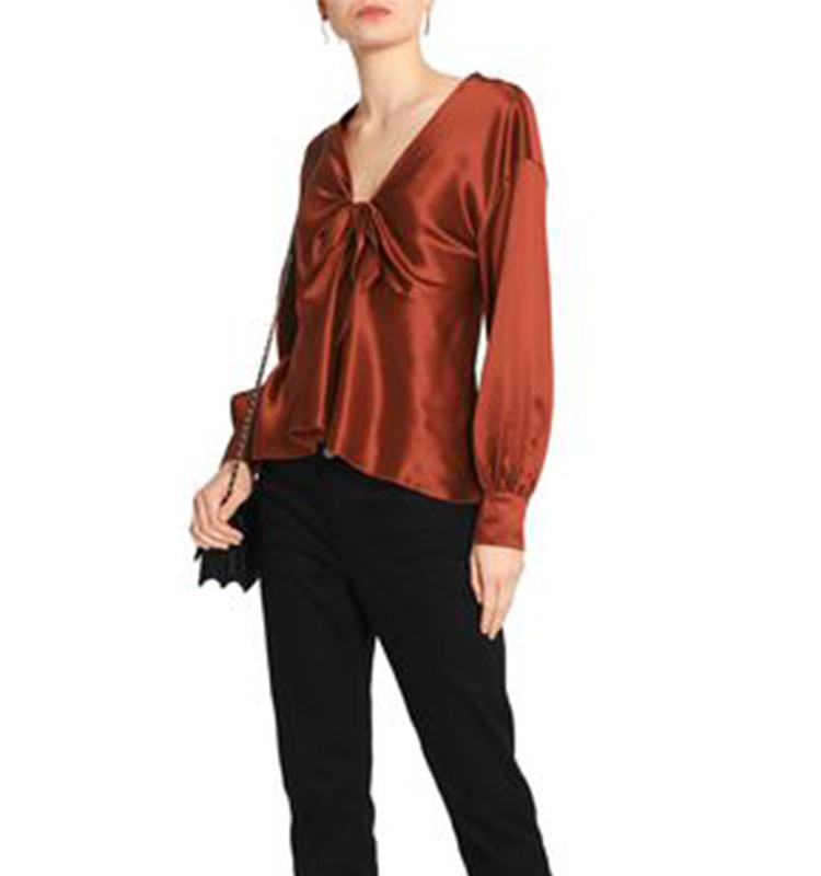 Fall Clothing Ropa Mujer Satin Long Sleeve Blouse For Women Ladies