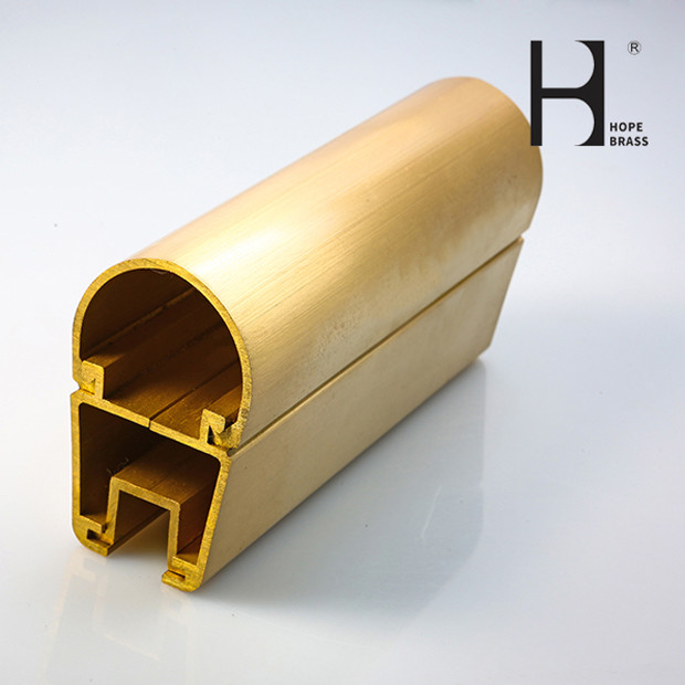 Brass extrusion profiles of floor handrail building material OEM ODM Copper Alloy C38500