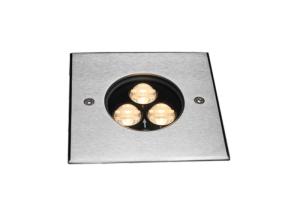 China 3 * 2W 6W 7W Square Front Cover Asymmetrical LED Inground Light wholesale