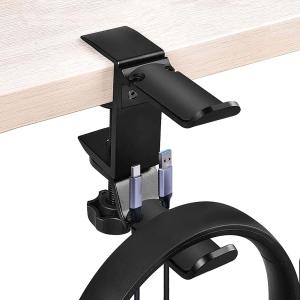 China Adjustable Desk Mount Headphone Hanger 60mm 360 Degree Rotation wholesale
