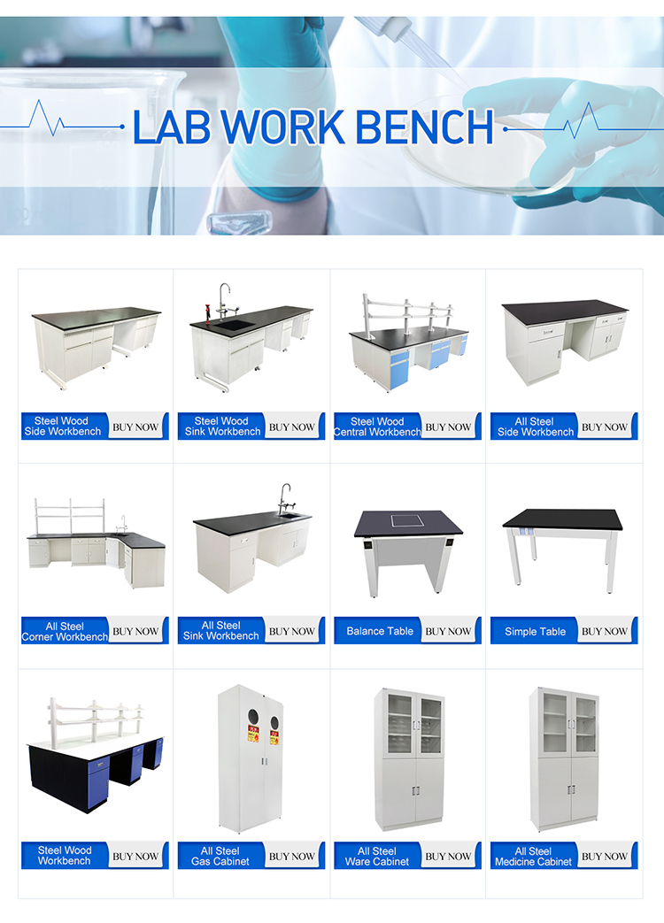 Solid Physiochemical Board Laboratory Island Bench Steel Sheet Science Lab Desk