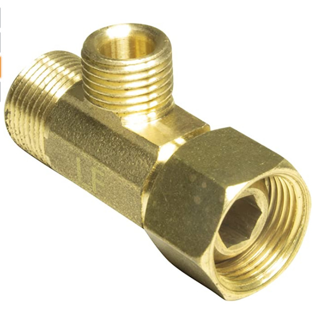 CNC Lead Free Brass Tee Valve , 3/8" X 3/8" X 1/4" Angle Stop Tee