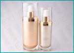 70 ML 130 ML Oval Shape Cosmetic Serum Bottle ，Silver / Gold Airless Cosmetic