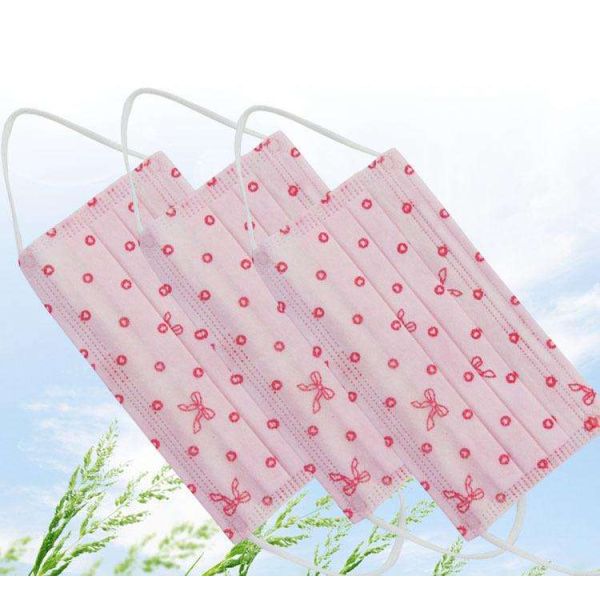 Printed Surgical Face Masks With Design , Dustproof Disposable Earloop Face Mask