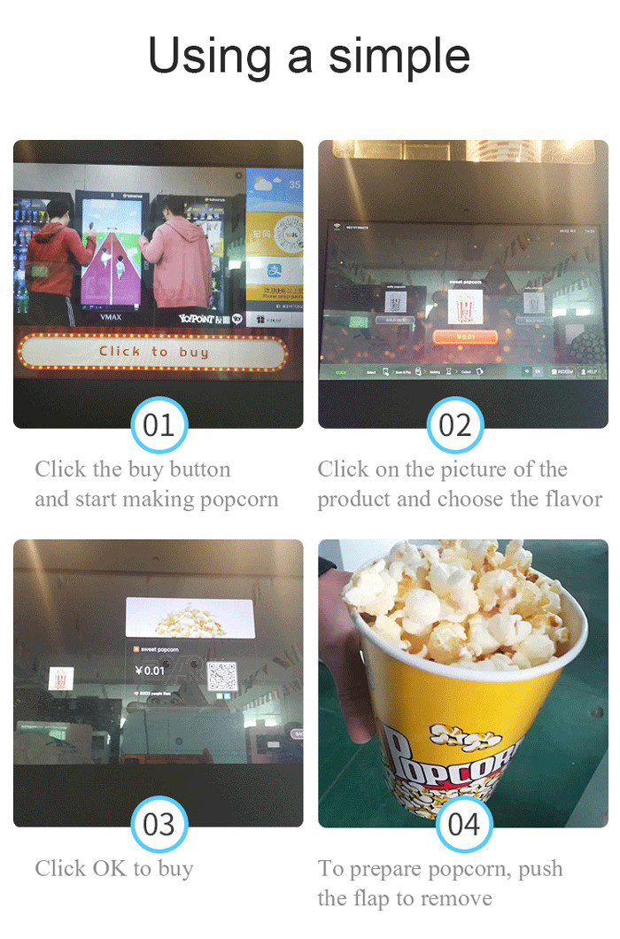 Commercial Popcorn Maker Machine Fully Automatic Intelligent Popcorn Vending Machine