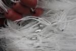 White Handmade Commercial Fishing Net Nylon Gill Netting Double Knot Type
