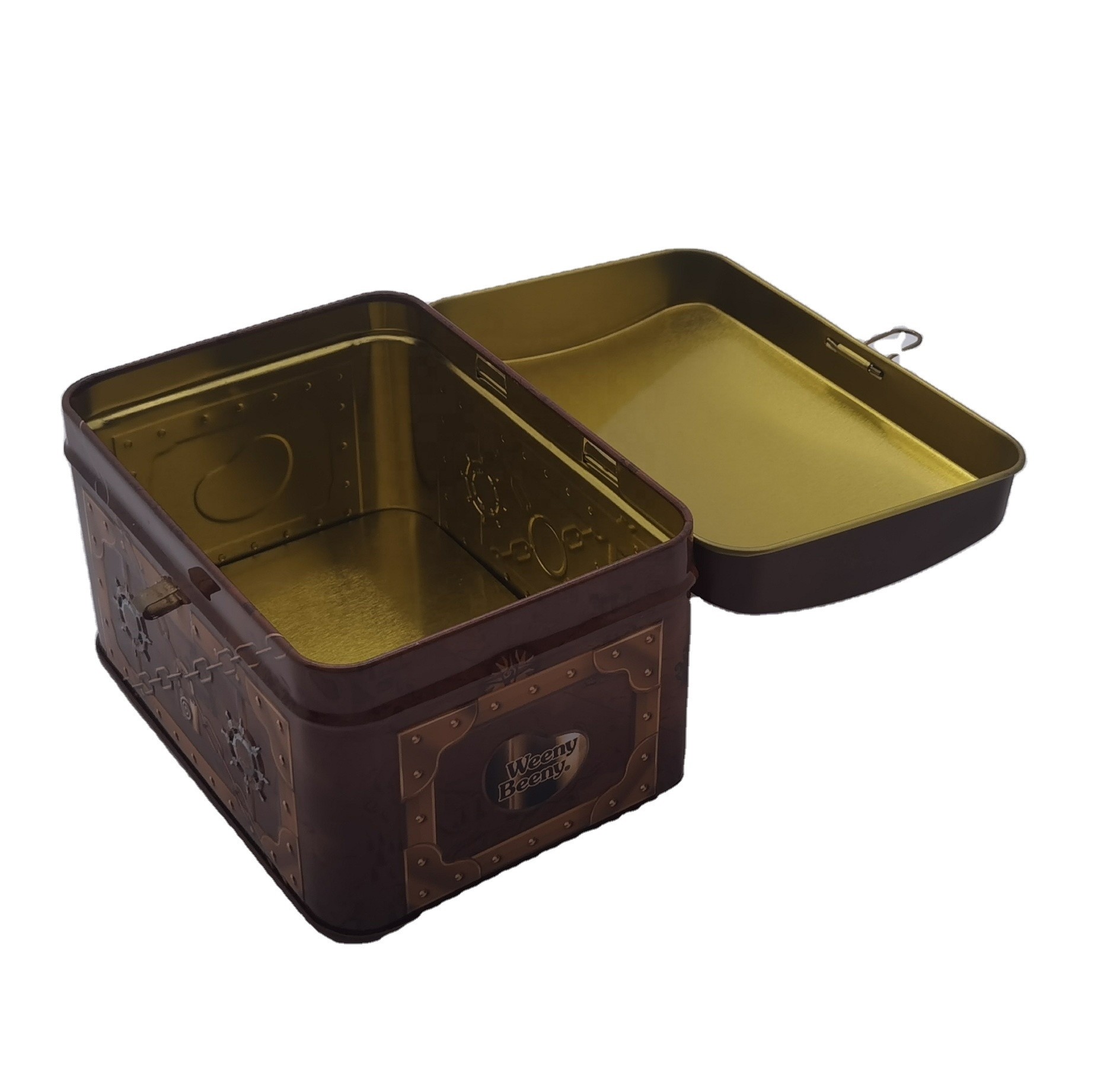 Jewelry Storage Custom Tin Can Small Treasure Chest Tin Box Candies Gifts Packaging