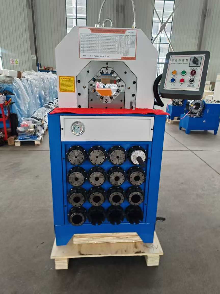 Ultra-Thin 2 Inch PLC Control Systerm 300 Pieces / Hour Without Fast Change Moulds Tools Hydraulic Hose Pressing Machine Hydraulic Fitting Press Big