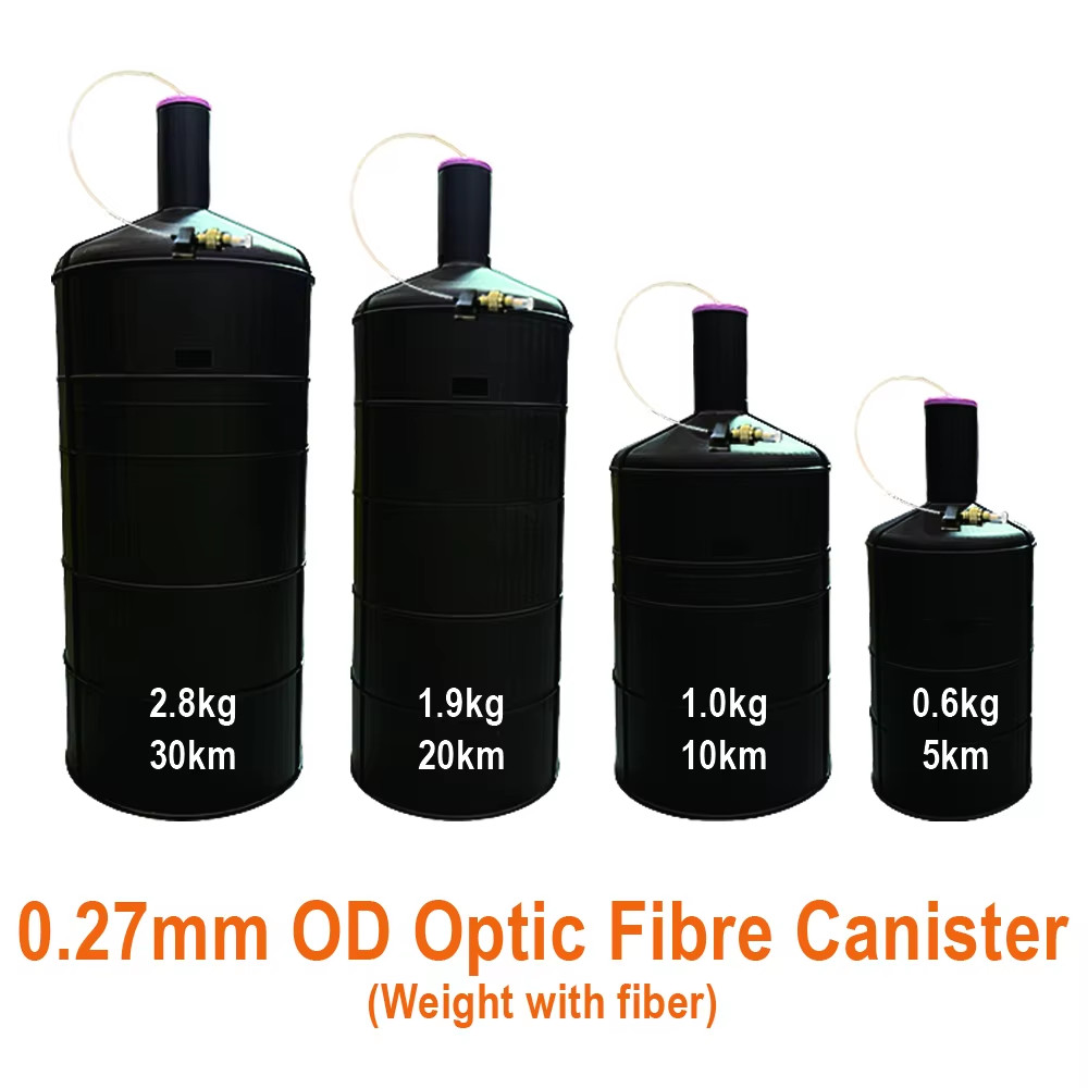 FPV Invisible 10KM 15Km Optic Fiber Canister ultra-reliable Optical fiber reel 3 km with air unit and ground side unit