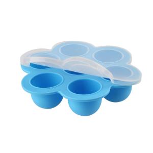 China Egg Bites Mold Silicone Ice Trays Flower Shaped Plastic Cap Food Freezer Tray wholesale