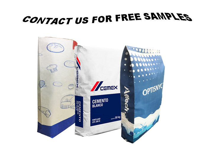 Flexo Print Multiwall Kraft Paper Sack 1-3 Layers For Food Industry