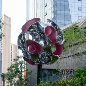 China Beautiful Flower Shape Stainless Steel Sculpture for Outdoor Decoration wholesale
