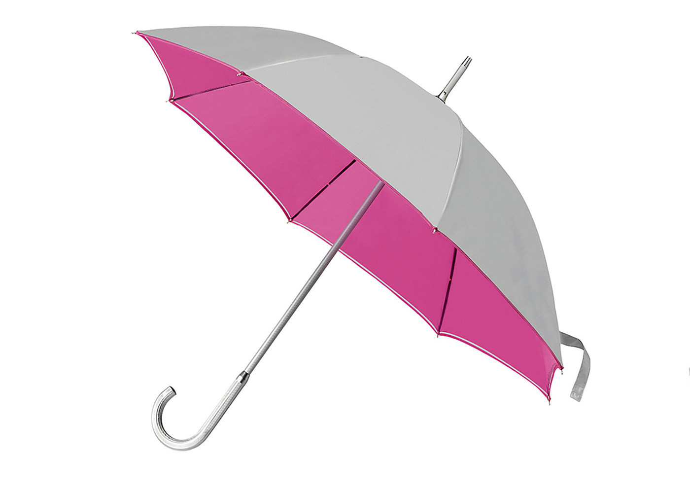 Straight Aluminum Silver Coated Umbrella Uv Protection Open Diameter 100-103cm