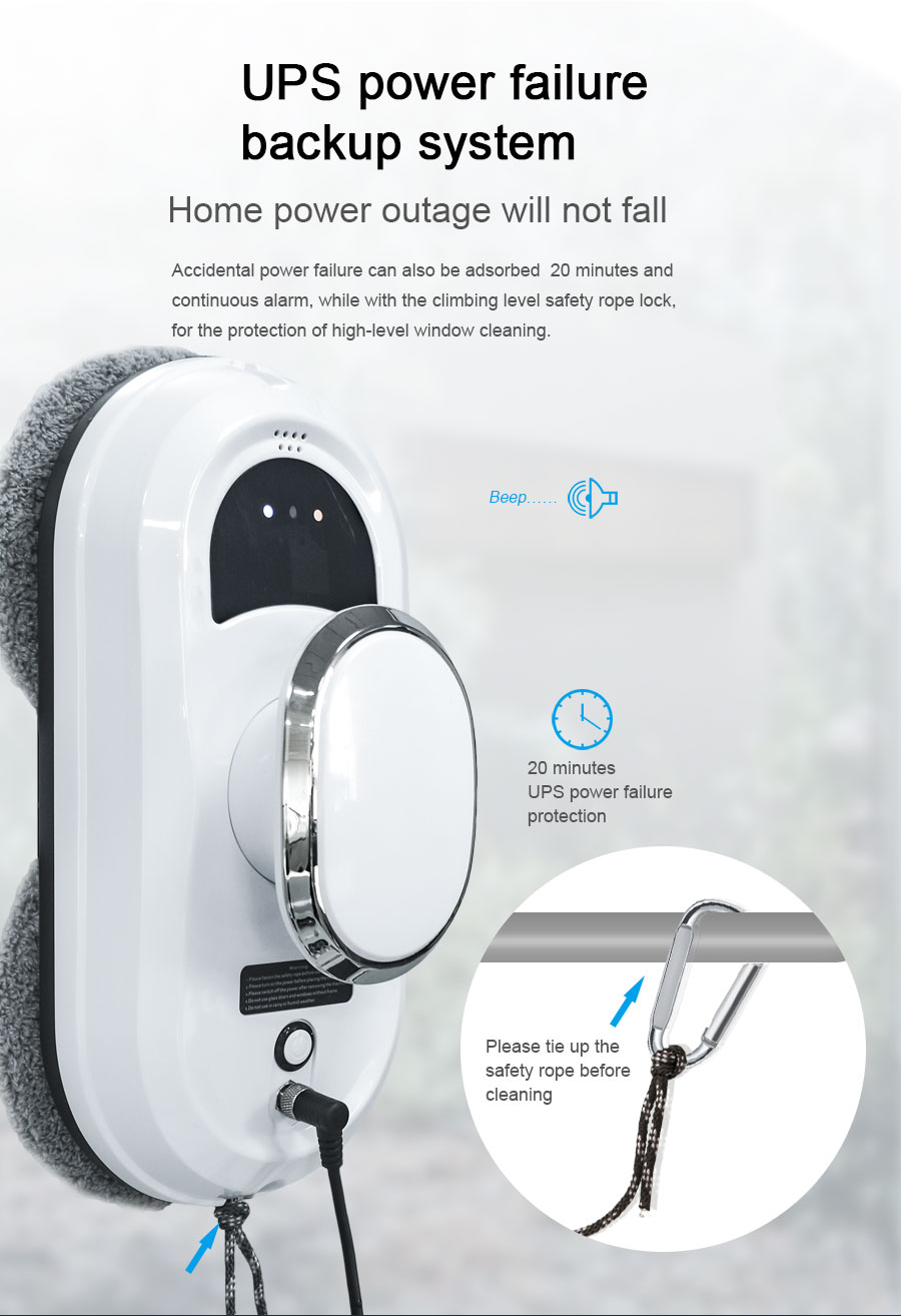 Indoor/Outdoor Window Cleaning Robot with Intelligent Spray and 500mAh Battery Capacity