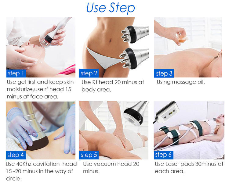 6 In 1 Radio Frequency Cavitation 2.0 Machine Vacuum 40K Lipo Cavitation