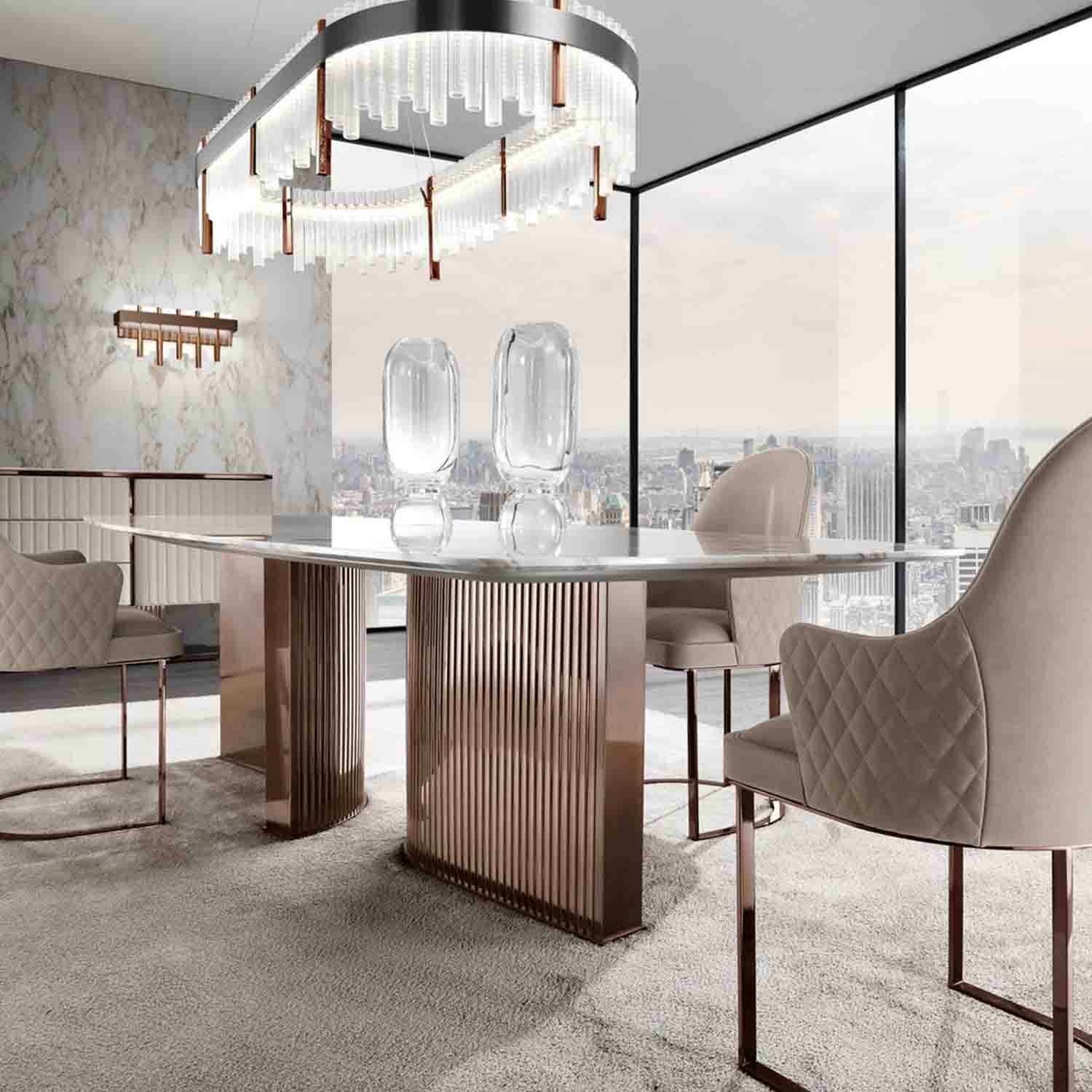 Luxury Natural Marble Dining Table High-End European Dining Table For Restaurant And Hotel Use