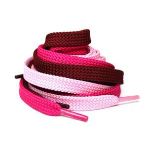 China 100% Polyester Flat Shoe Laces Rope Pink Shoelaces Bulk Customized wholesale