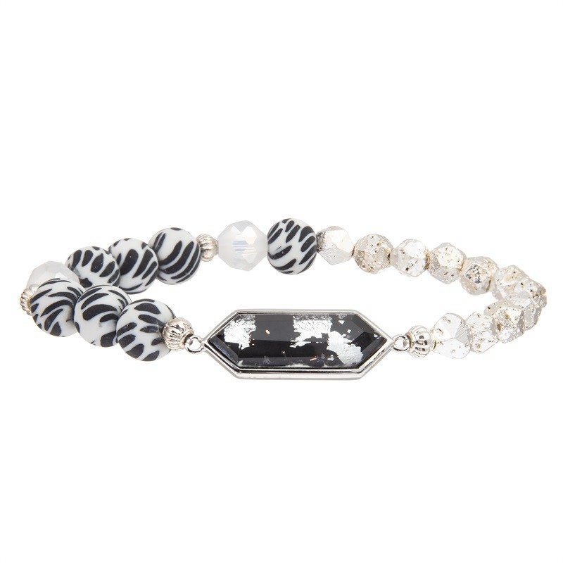 Lady White Natural Turquoise Bracelets Customized With Shine Rock Ball