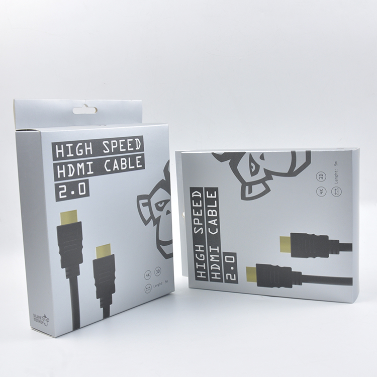 Silver Grey Fast Mobile Charging USB Data Cable Packaging Box