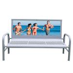 Waterproof H1100mm Metal Outdoor Bench Seat With Lock