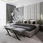 Commercial Hotel Bedroom Furniture Modern Luxury Apartment Villa Linen Fabric