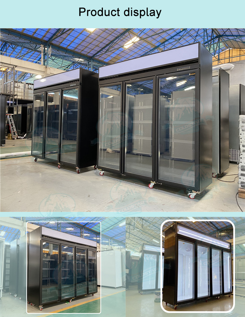 Customize Supermarket Meat Showcase Display Vertical Freezer