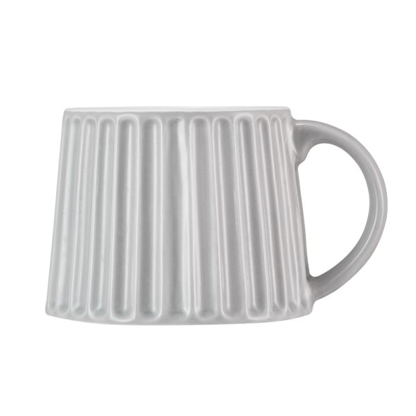 Cute Ceramic Mugs Handmade 480ml Ceramic Unique Coffee Mug With Lines