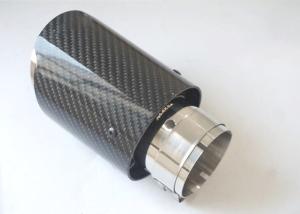 China Glossy 89mm Outlet 54mm Inlet Carbon Fiber Exhaust Tips wholesale