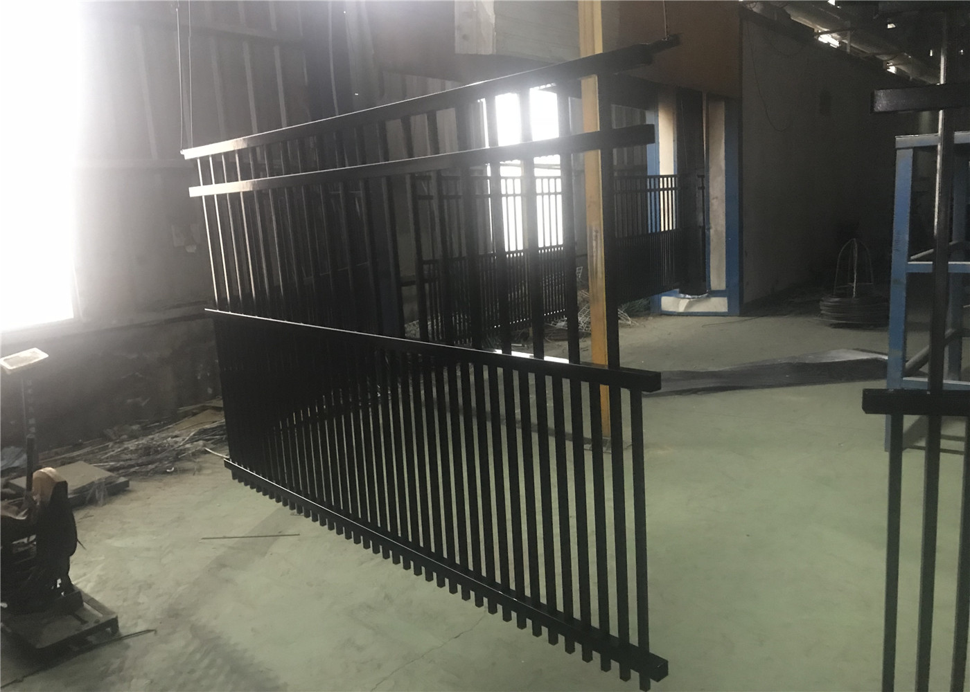 1800mm x 2400mm Garrison Fencing 2100mmx2400mm Panels Stain Black Interpon Powder Rail 40mm and 50mm Upright 25mm
