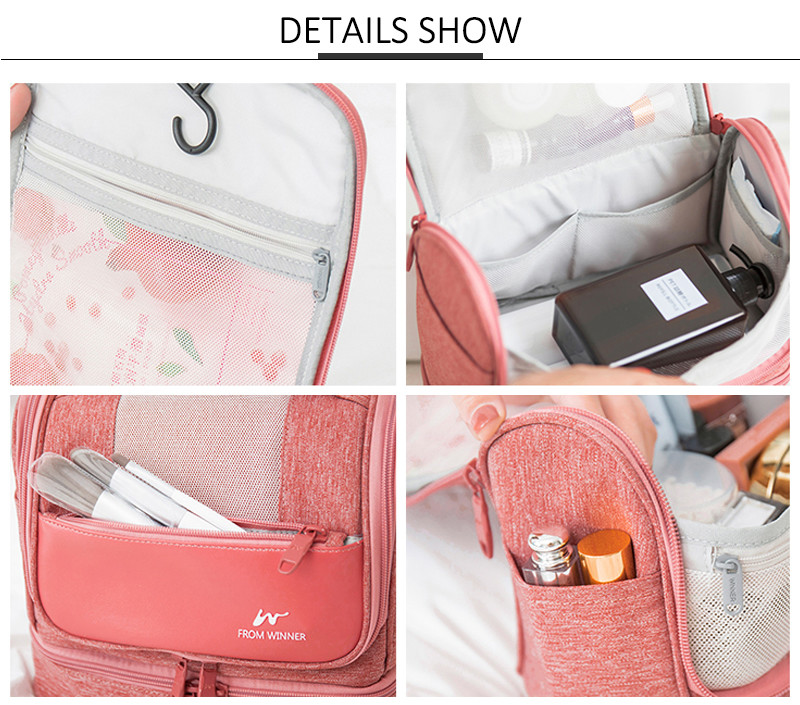 Water Resistant Polyester Hanging Travel Cosmetic Bag