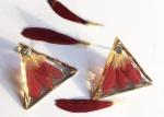 African Daisy Triangle Handcrafts Triangle Drop earrings Yellow And Red Africa