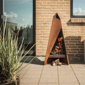 China 1500mm High Corten Steel Outdoor Fireplace wholesale