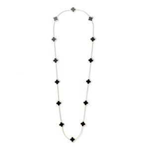 China V CA Alhambra long necklace 14 motifs Yellow gold Onyx Necklace VCARB13700 wholesale