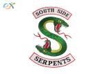 Personalized Logo Large Embroidered Patch , Snake Shape Custom Motorcycle Vest