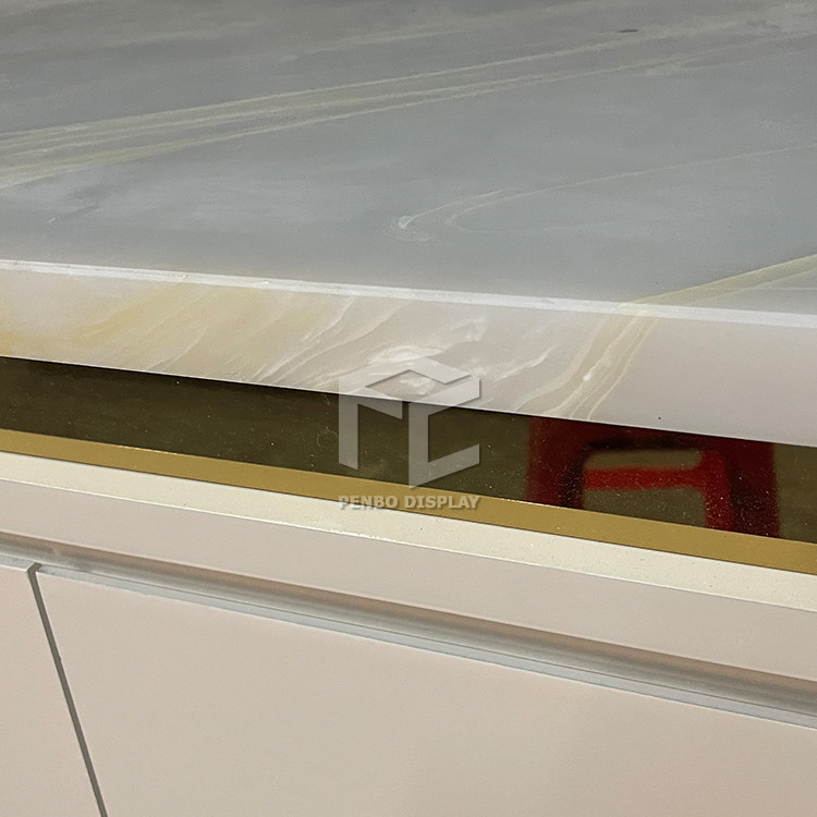 MDF Veneered Clothing Shop Display Furniture Apparel Shop Cash Counter