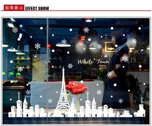 China Removable Christmas Window Stickers , Christmas Door Stickers Transferable Glue wholesale
