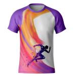 100% Polyester Full All Over Sublimation Printed T Shirts Running Sport Tshirt