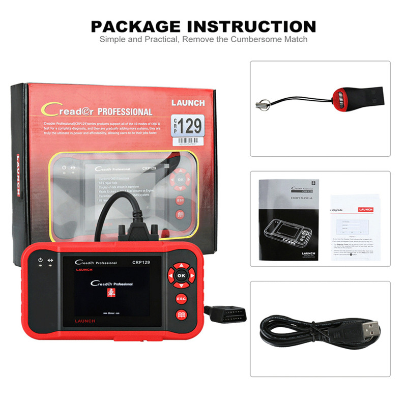 X431 Creader Launch OBDII Diagnostic Scan Tool CRP 129 For ENG/AT/ABS/SRS
