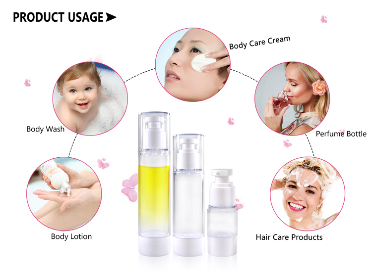 Clear PP Dispensing Airless Cosmetic Bottle Propellant Free 12ml