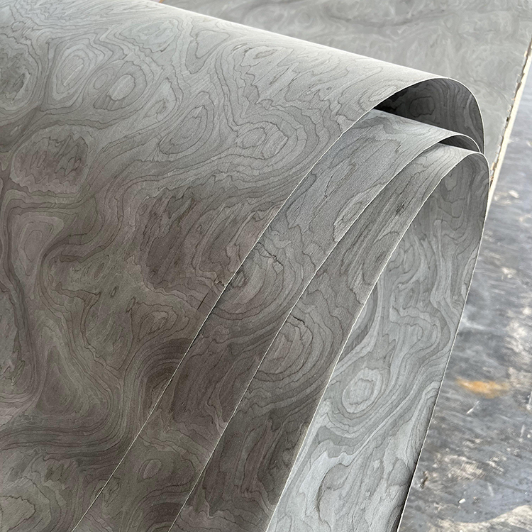 Engineered Wood Veneer Grey Burl Color Reconstituted Wood Veneer for MDF Plywood and Furniture