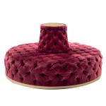 Round Chesterfield Upholstered Sofa Set Living Room Tufted Button