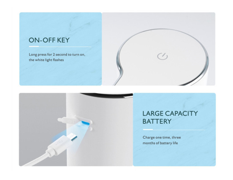Plastic 10.14oz USB Automatic Soap Dispenser For Restroom
