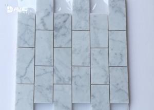 China Mosaic Carrara Marble Floor And Wall Tiles 18pcs Sheet Corrosion Resistance wholesale
