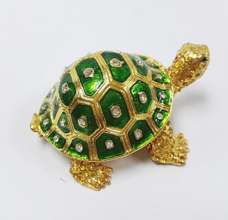 gold plated metal double turtle trinket jewelry box good quality turtle trinket jewelry box