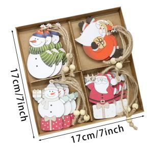 China Decorative Christmas Engraved Wooden Gift Tags Set Box wholesale