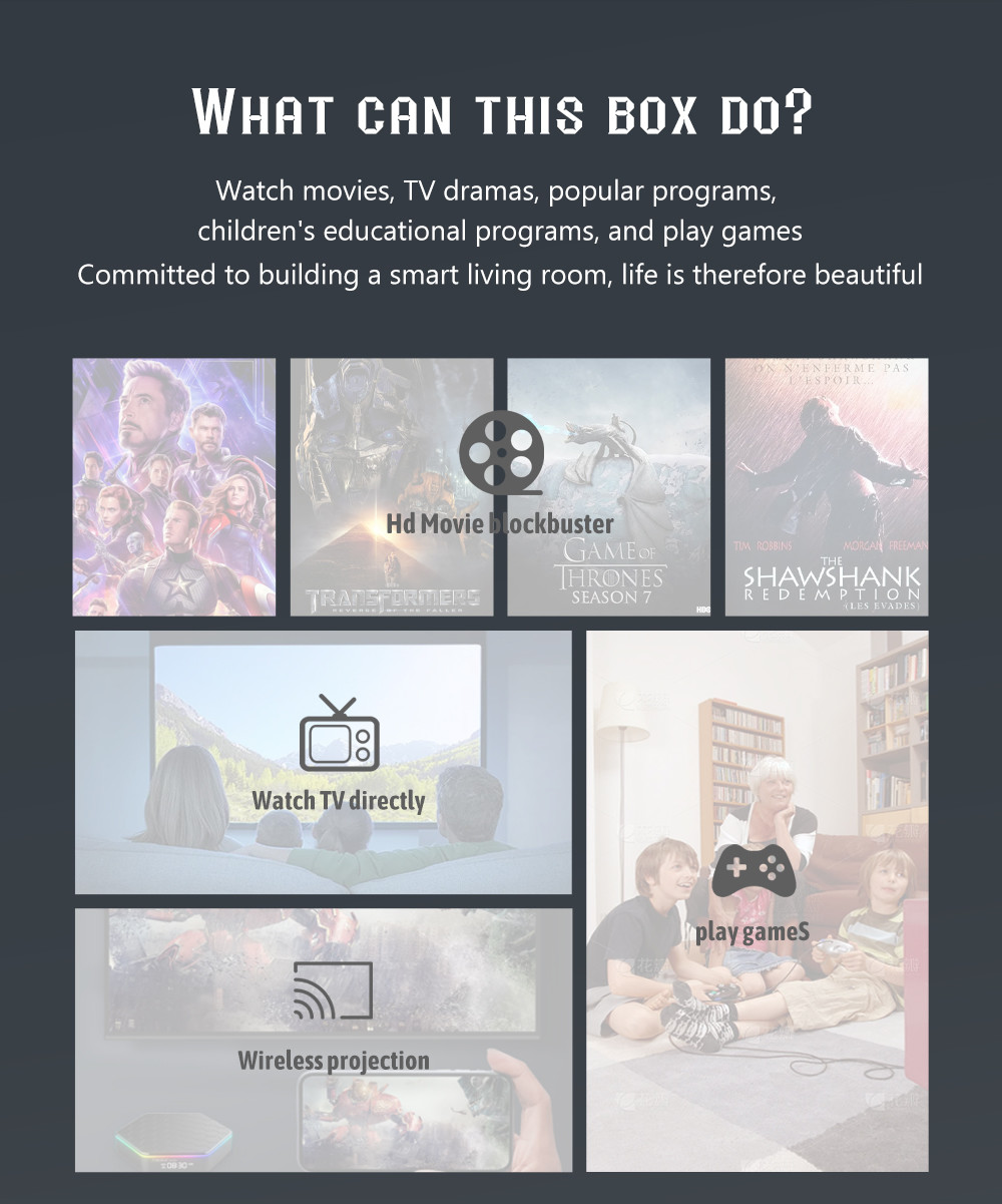 Android 12 Home Theater Projector 6k Ram 8gb Rom 128g 64bit Set Top Box