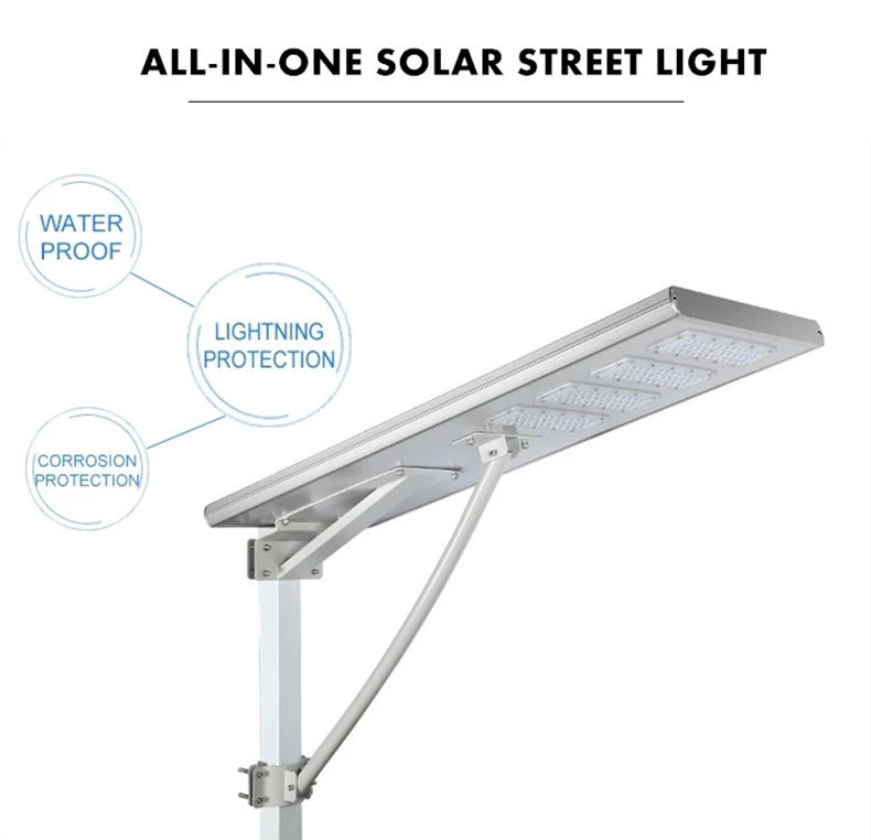 Electric Integrated Led Solar Street Light 200w Ip65 4 Heads 1070x300x50mm
